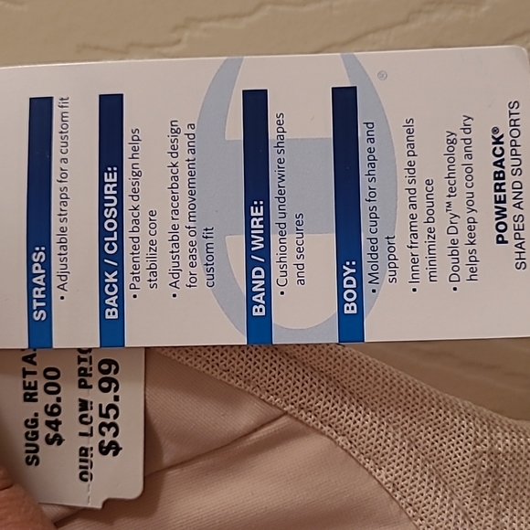 New with tags, 34DD high support sports bra, underwire - Picture 4 of 5